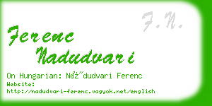 ferenc nadudvari business card